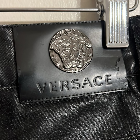 Versace Leather Effect Waxed Denim - Picture 3 of 6